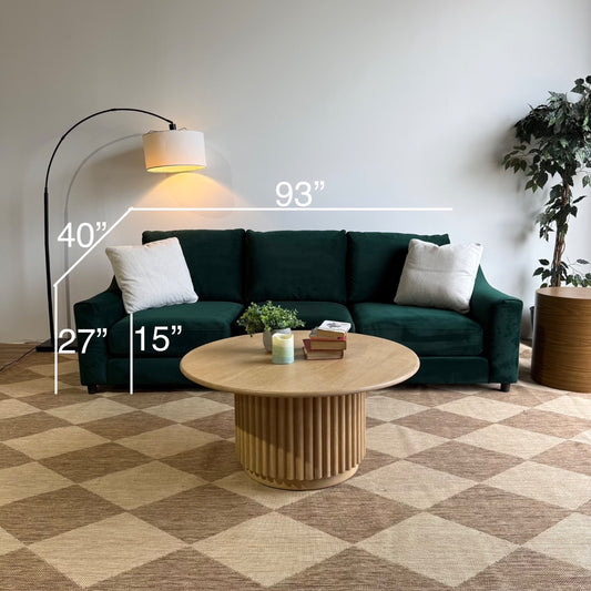 Interior Define Saylor 3-seat Sofa in Green Performance Velvet