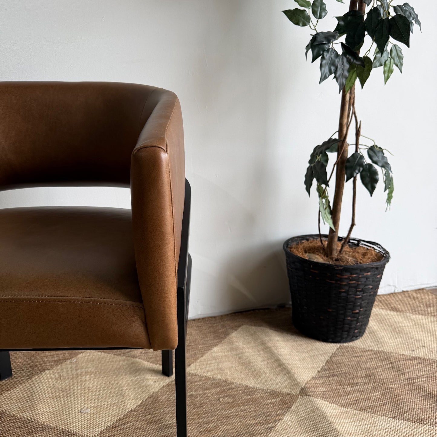 Interior Define Mina Metal Framed Chairs in Brown Pigment-Dyed Leather