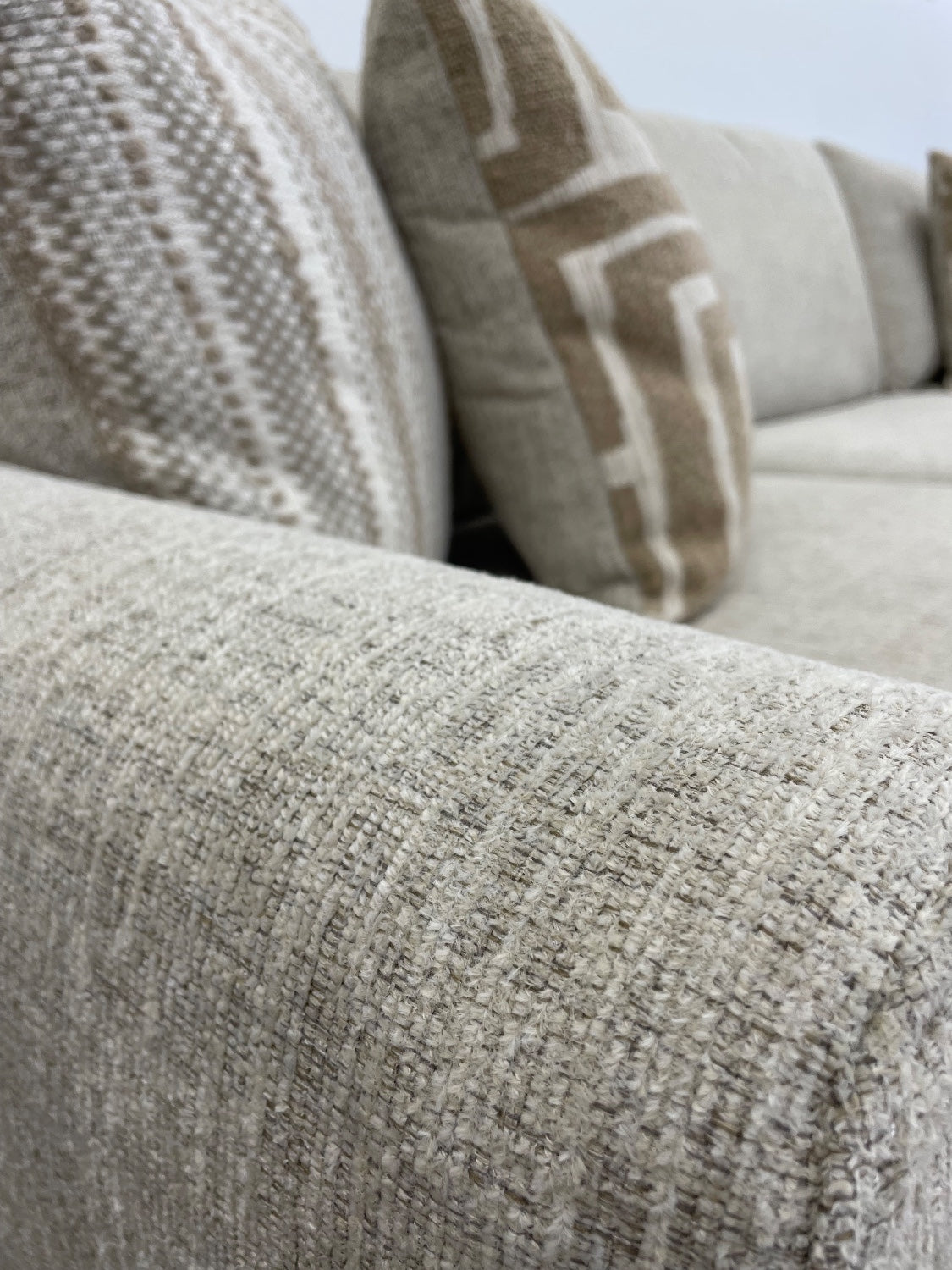 Willow Modular L-Shape Sectional + Ottoman in Beige Fabric