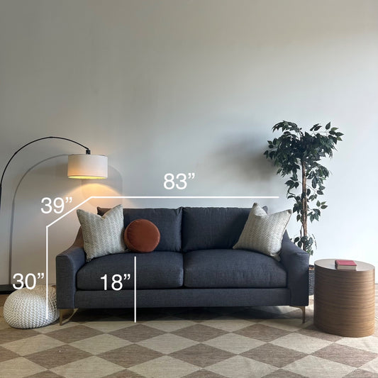 Interior Define Saylor Slope Arm Loveseat in Black Performance Fabric