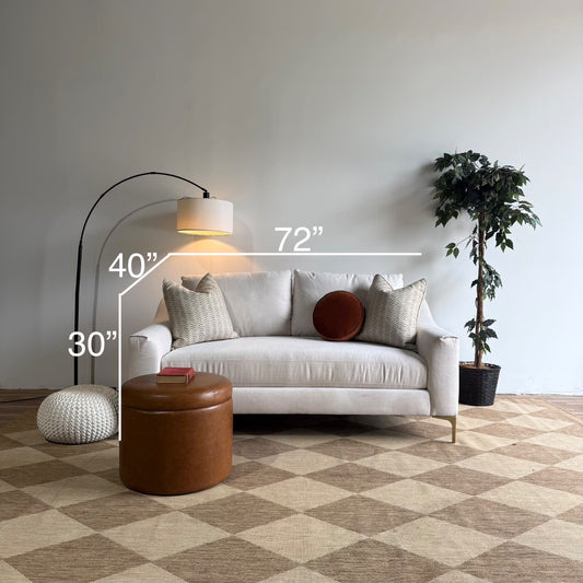 Interior Define Saylor Slope Arm Loveseat in White Performance Fabric