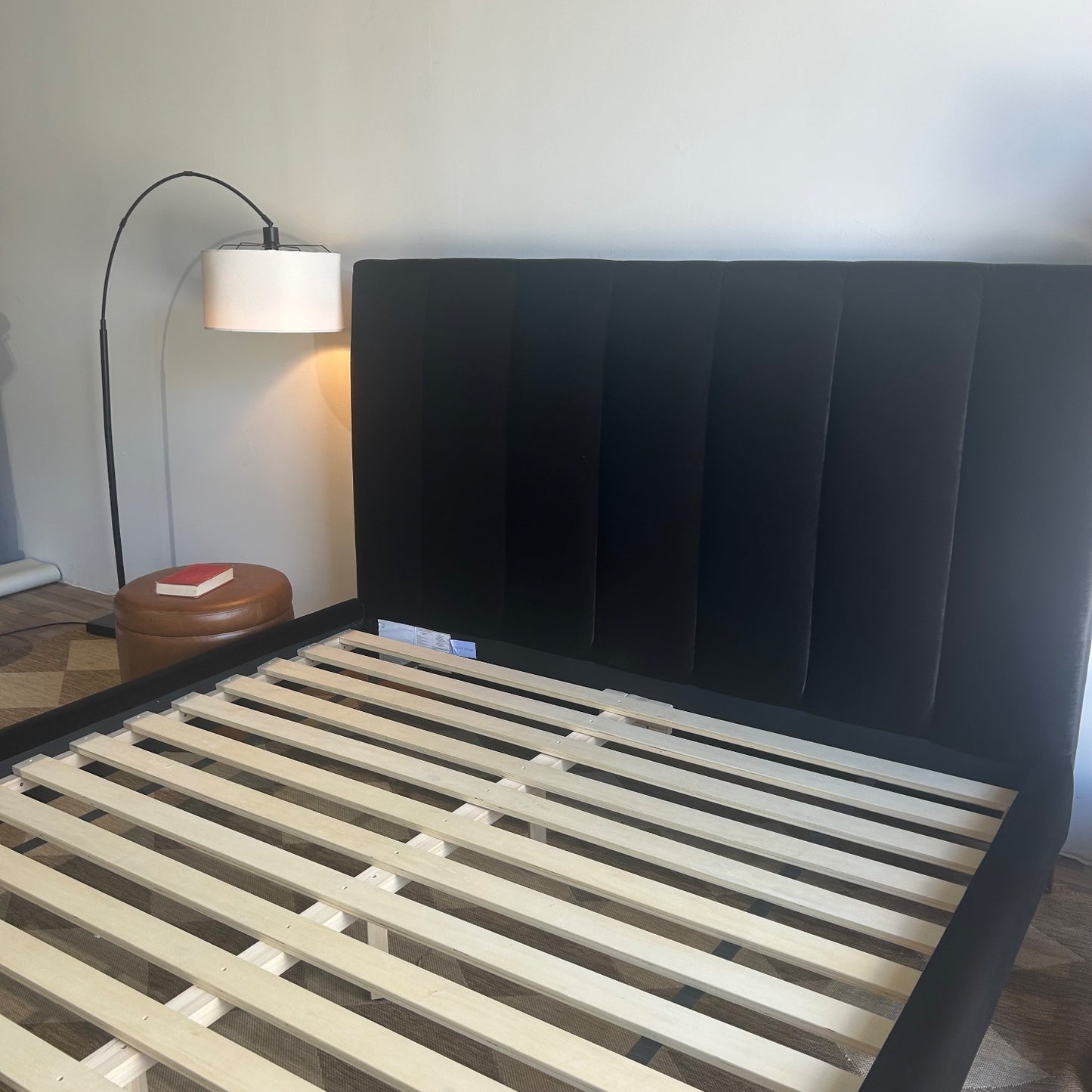 Interior Define Lowen Bed In Black Performance Plush Velvet