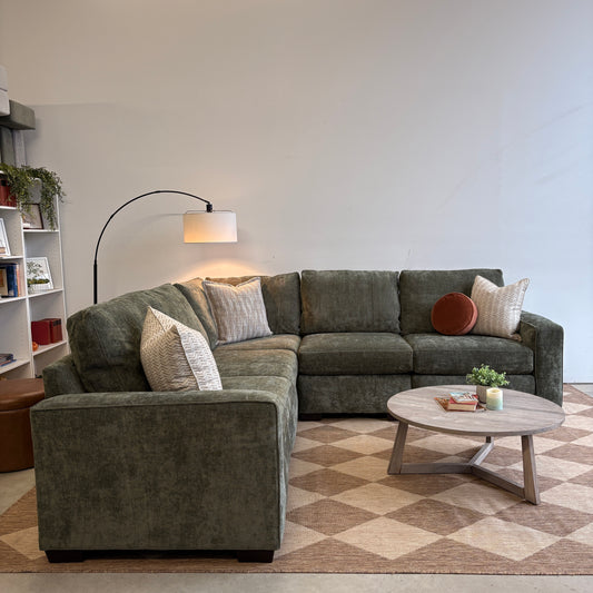 Atlas Modular Corner Sectional in Green Chenille