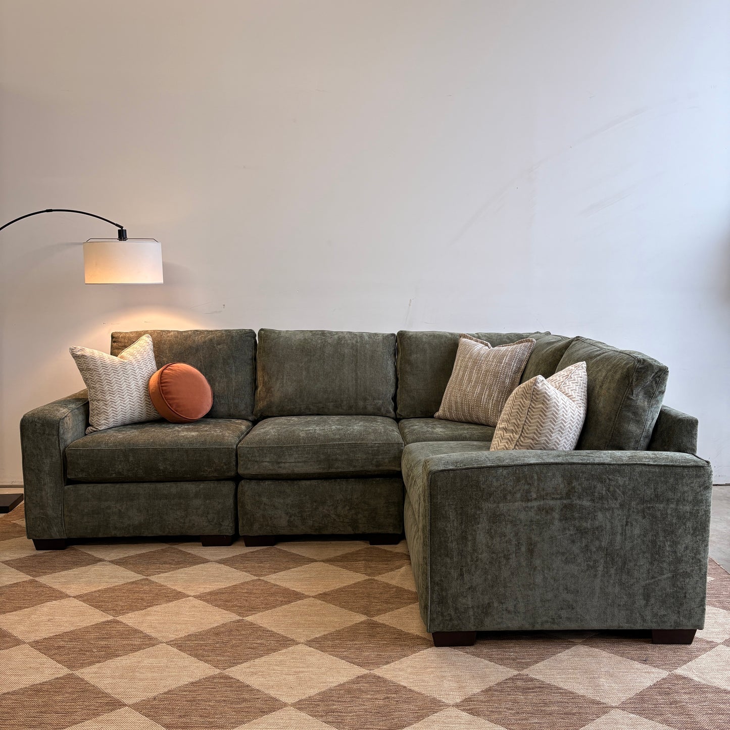 Atlas Modular L-Shape Enclosed in Green Chenille