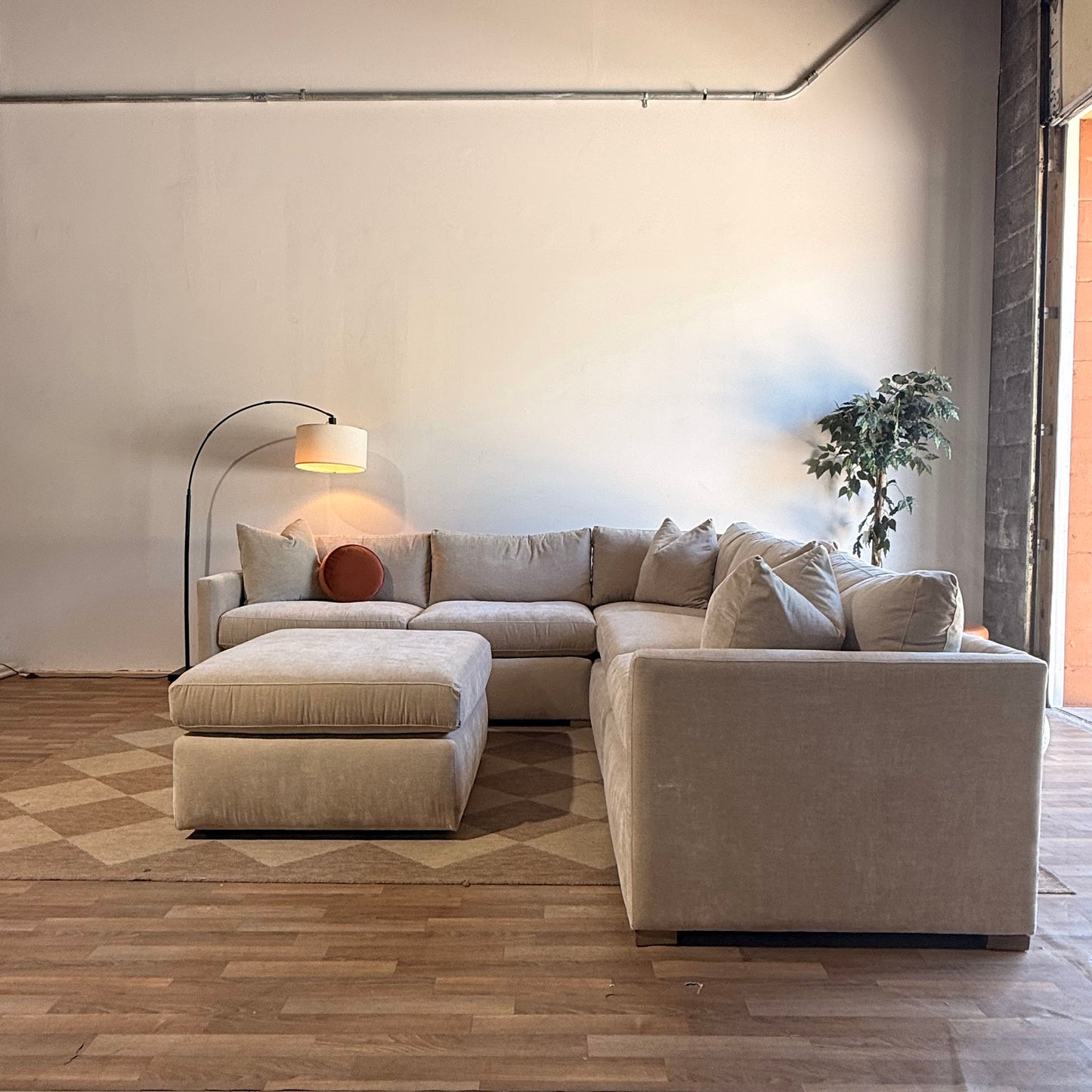 Brook Corner Sectional + Ottoman - Milano Velvet