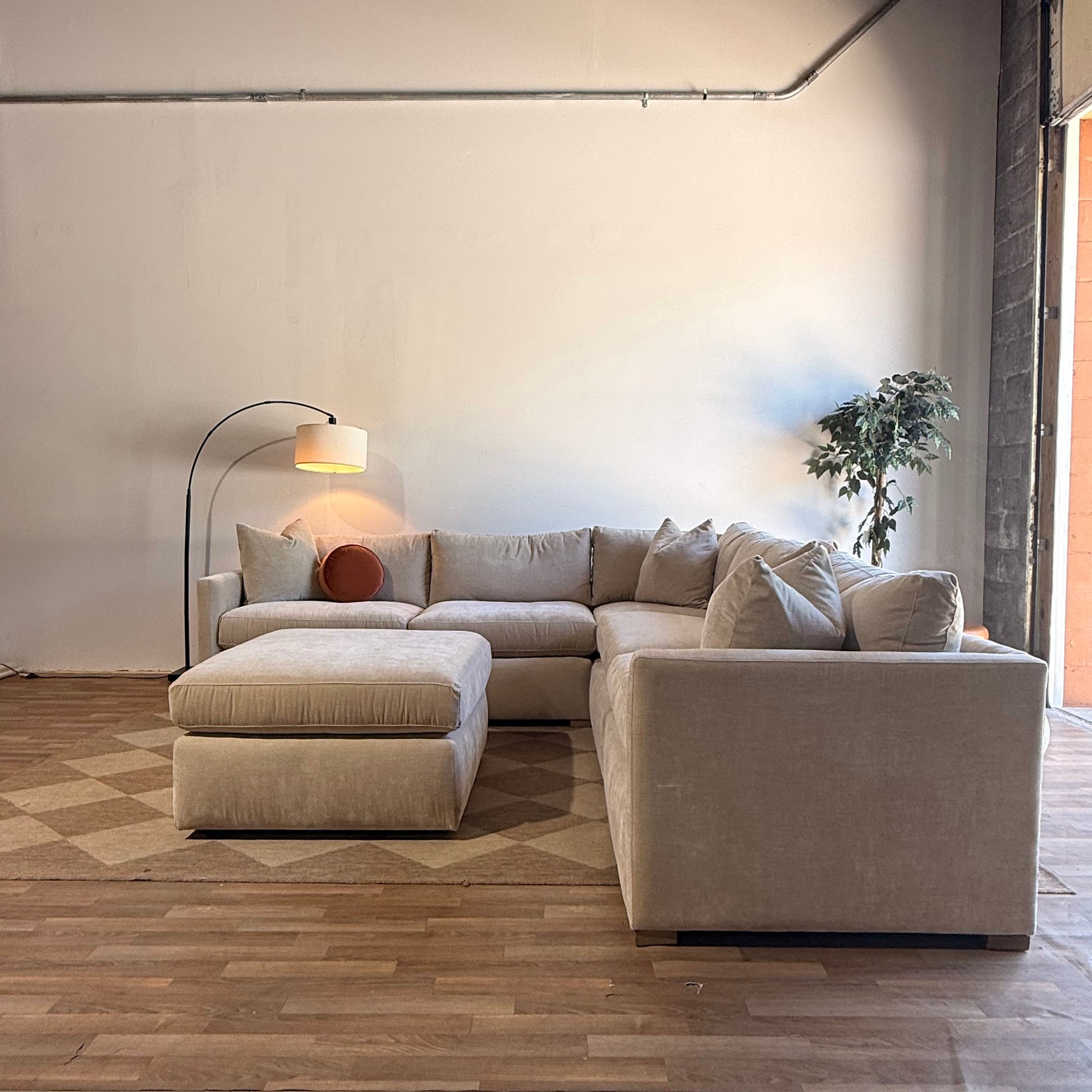 Brook Corner Sectional + Ottoman - Milano Velvet