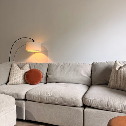 Albany Park Kova Sofa 122 + Ottoman in Oatmeal Chenille