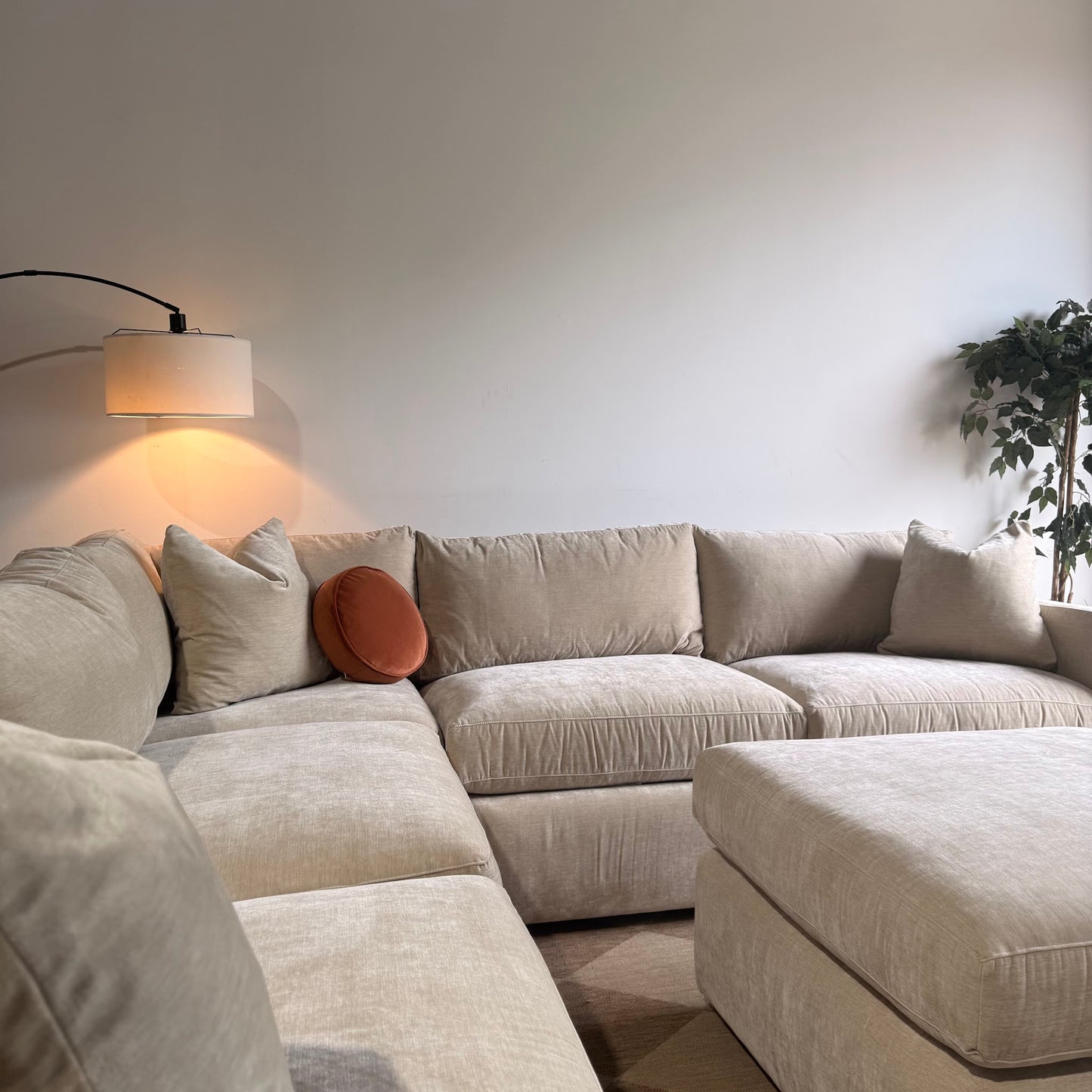 Brook Corner Sectional + Ottoman - Milano Velvet