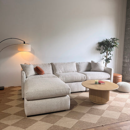 Brook Sofa + Ottoman in Anquilla Ivory Performance Chenille — Kindred Couches