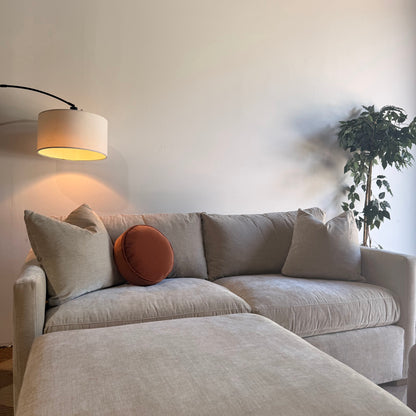 Brook Loveseat + Ottoman in Milano Sand Velvet — Kindred Couches