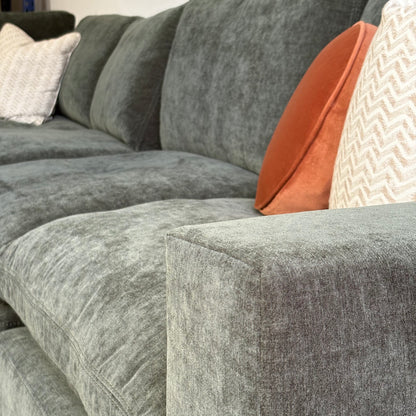 Cypress in Velvet Forest Green, fabric and seat detail