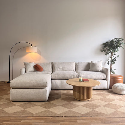 Brook Sofa + Ottoman in Anquilla Ivory Performance Chenille — Kindred Couches