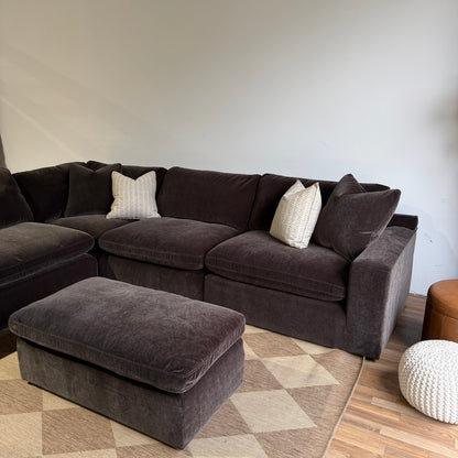 Woodland Corner Sectional with Slim Ottoman from the right