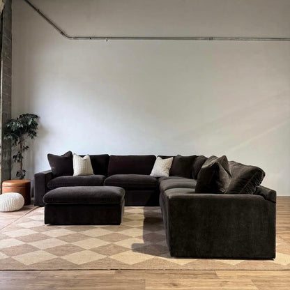 Woodland Corner Sectional with Slim Ottoman reversed