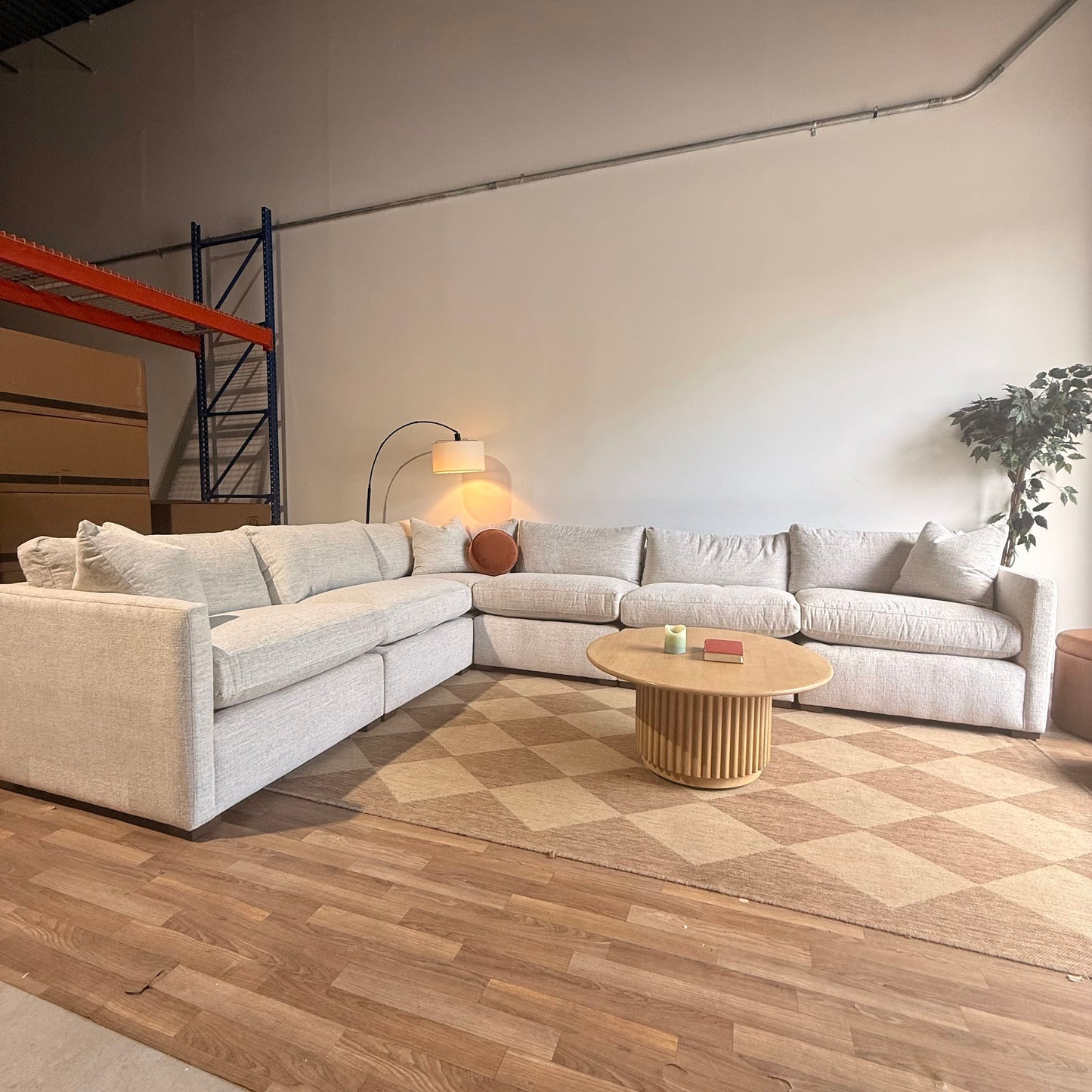 Brook Grand Corner Sectional in Anquilla Ivory Performance Chenille — Kindred Couches