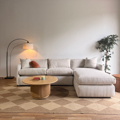 Brook Sofa + Ottoman in Anquilla Ivory Performance Chenille — Kindred Couches