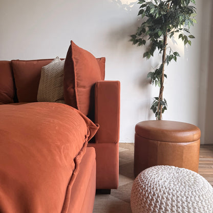 Albany Park Kova Enclosed L-Shape in Rust Velvet