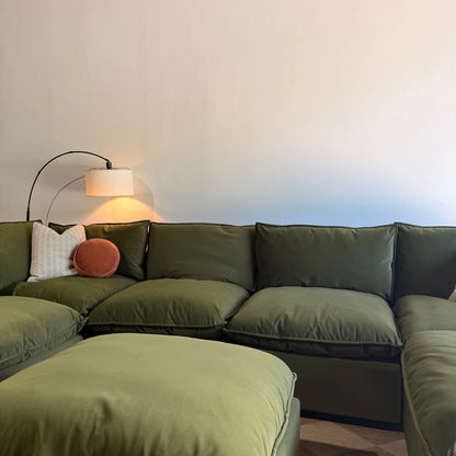 Albany Park Kova Grand Corner Sectional in Olive Velvet