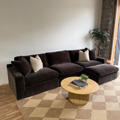 Woodland Sofa with Slim Ottoman from the right