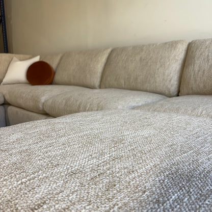 Cypress U-Shape Enclosed in Oatmeal Basketweave, fabric detail