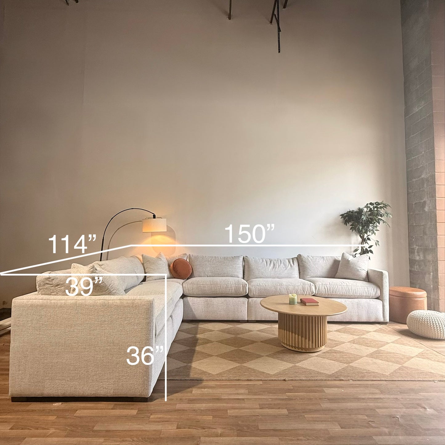 Brook Grand Corner Sectional in Anquilla Ivory Performance Chenille — Kindred Couches