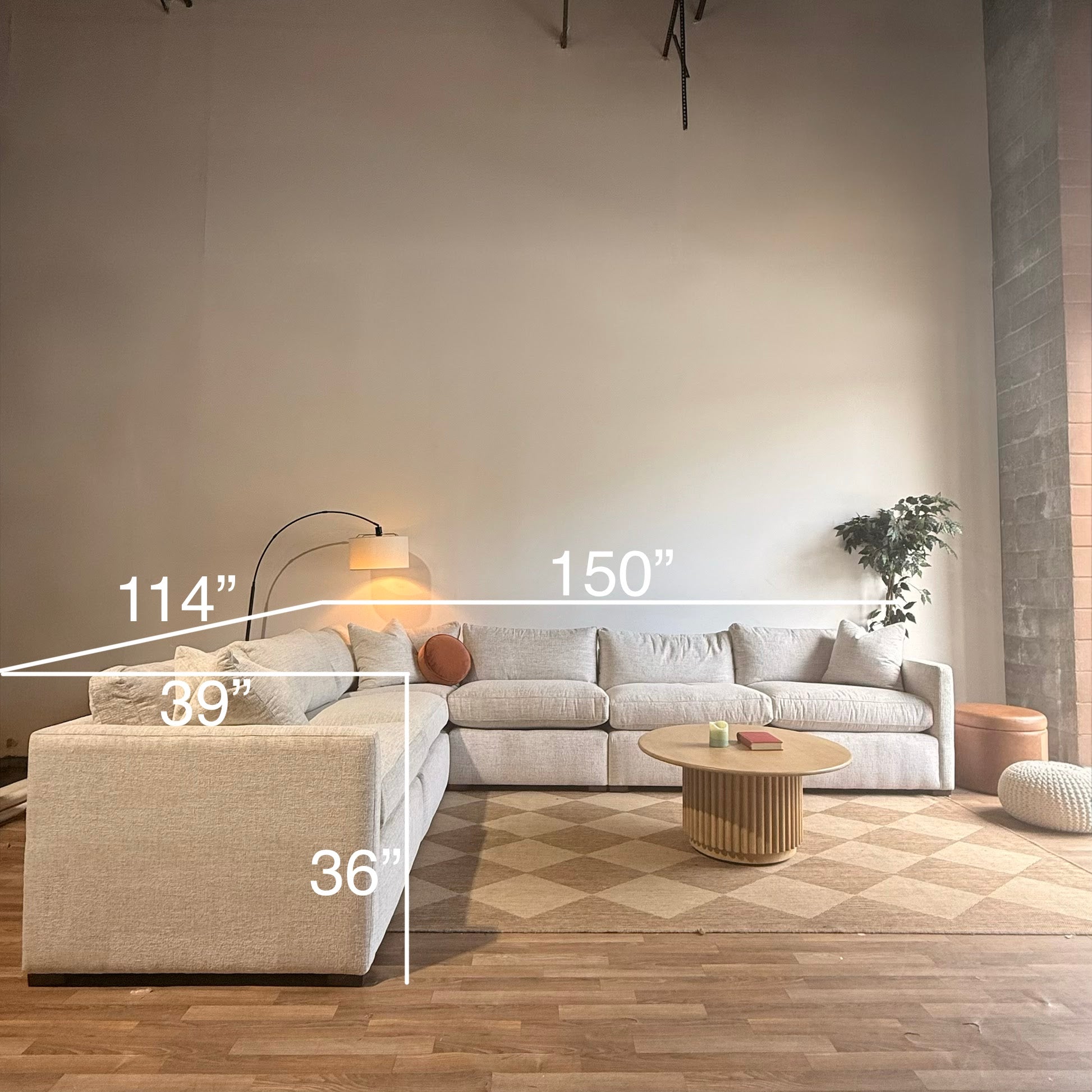 Brook Grand Corner Sectional in Anquilla Ivory Performance Chenille — Kindred Couches