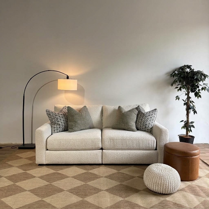 Oak Loveseat in Performance Snow Boucle by Kindred Couches