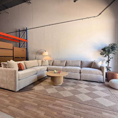 Brook Grand Corner Sectional in Milano Sand Velvet — Kindred Couches