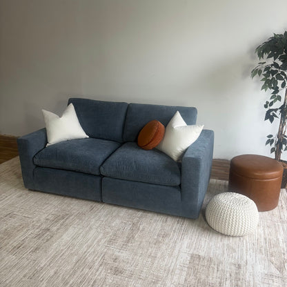 Cypress Loveseat in Velvet Opal Blue, right view