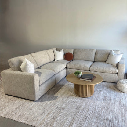 Cypress Corner Sectional in Oatmeal Basketweave, right view
