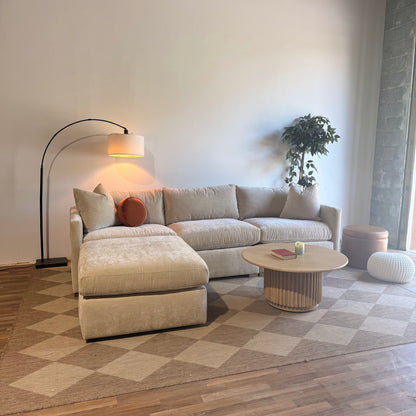 Brook Sofa + Ottoman in Milano Sand Velvet — Kindred Couches