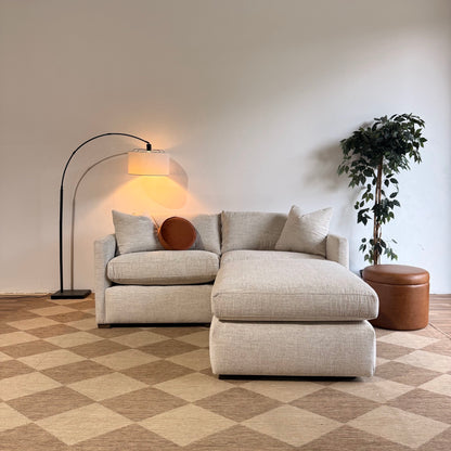 Brook Loveseat + Ottoman in Anquilla Ivory Performance Chenille — Kindred Couches