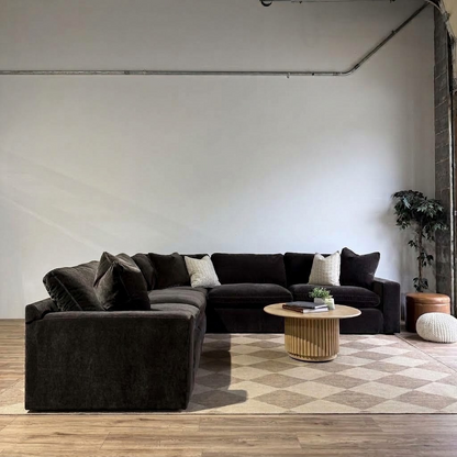Woodland Corner Sectional in Chocolate Velvet