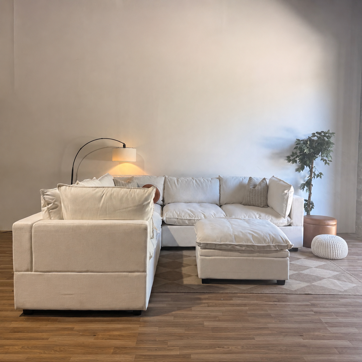 Albany Park Kova Corner Sectional in Sand Basketweave