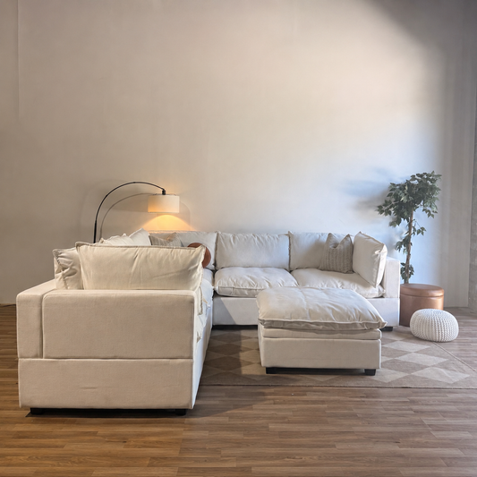 Albany Park Kova Corner Sectional in Sand Basketweave