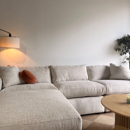 Brook Sofa + Ottoman in Anquilla Ivory Performance Chenille — Kindred Couches