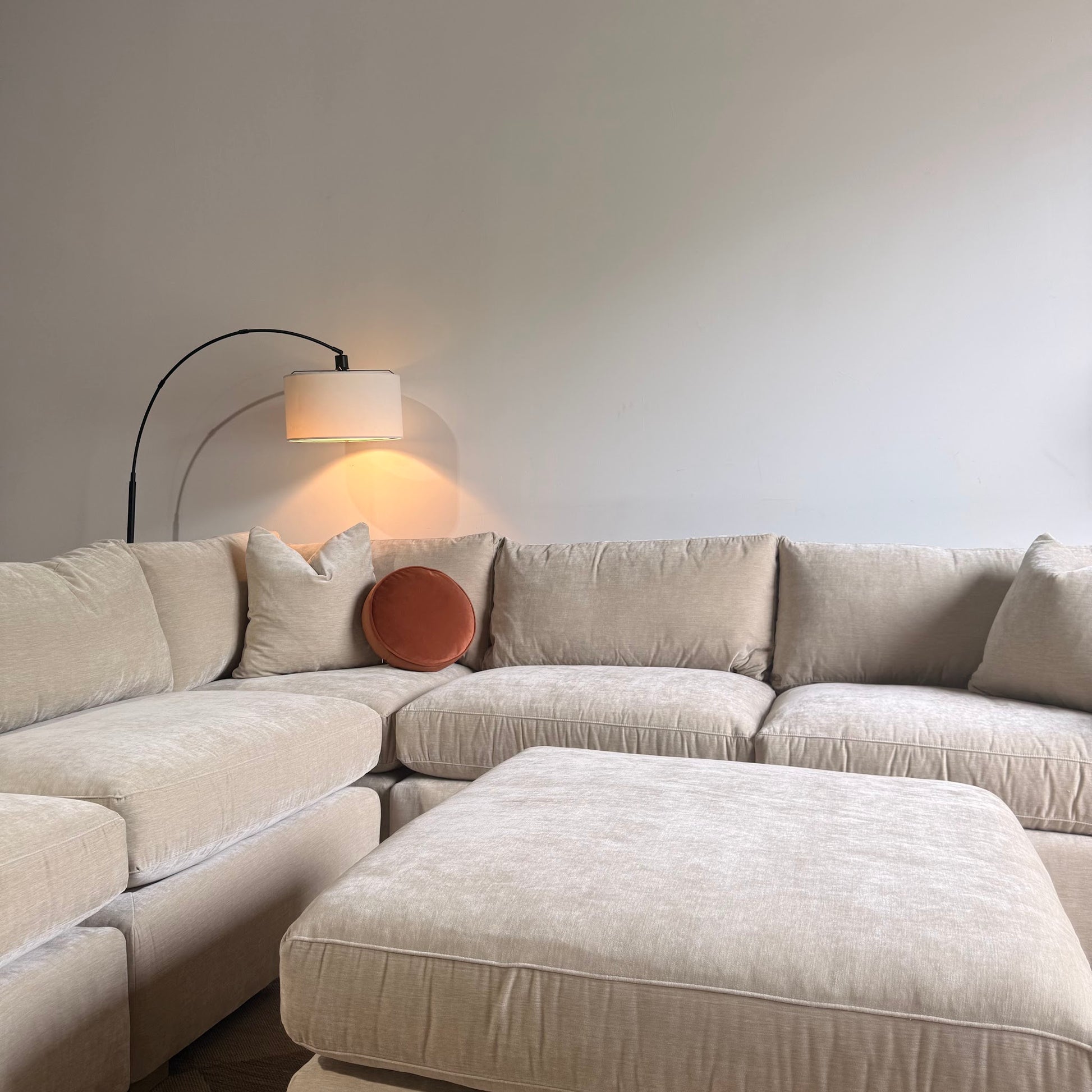 Brook Corner Sectional + Ottoman - Milano Velvet