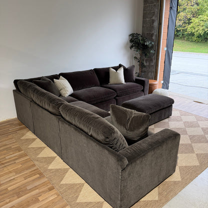 Woodland Corner Sectional with Slim Ottoman from the left