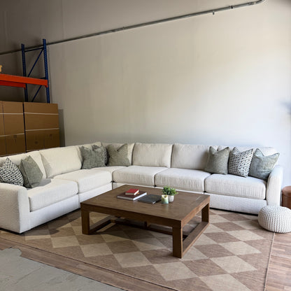 Oak Grand Corner Sectional in Performance Snow Boucle by Kindred Couches
