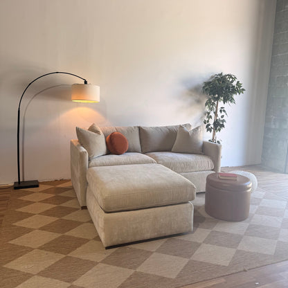 Brook Loveseat + Ottoman in Milano Sand Velvet — Kindred Couches