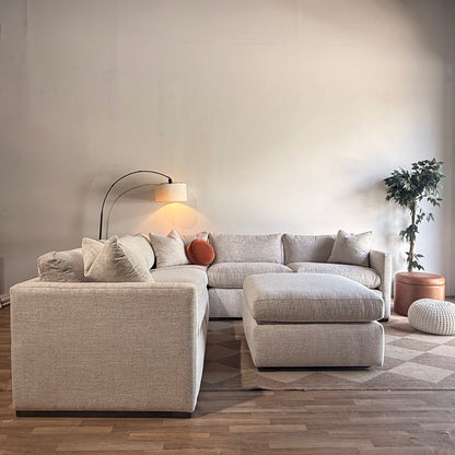 Brook Corner Sectional + Ottoman - Anquilla Chenille