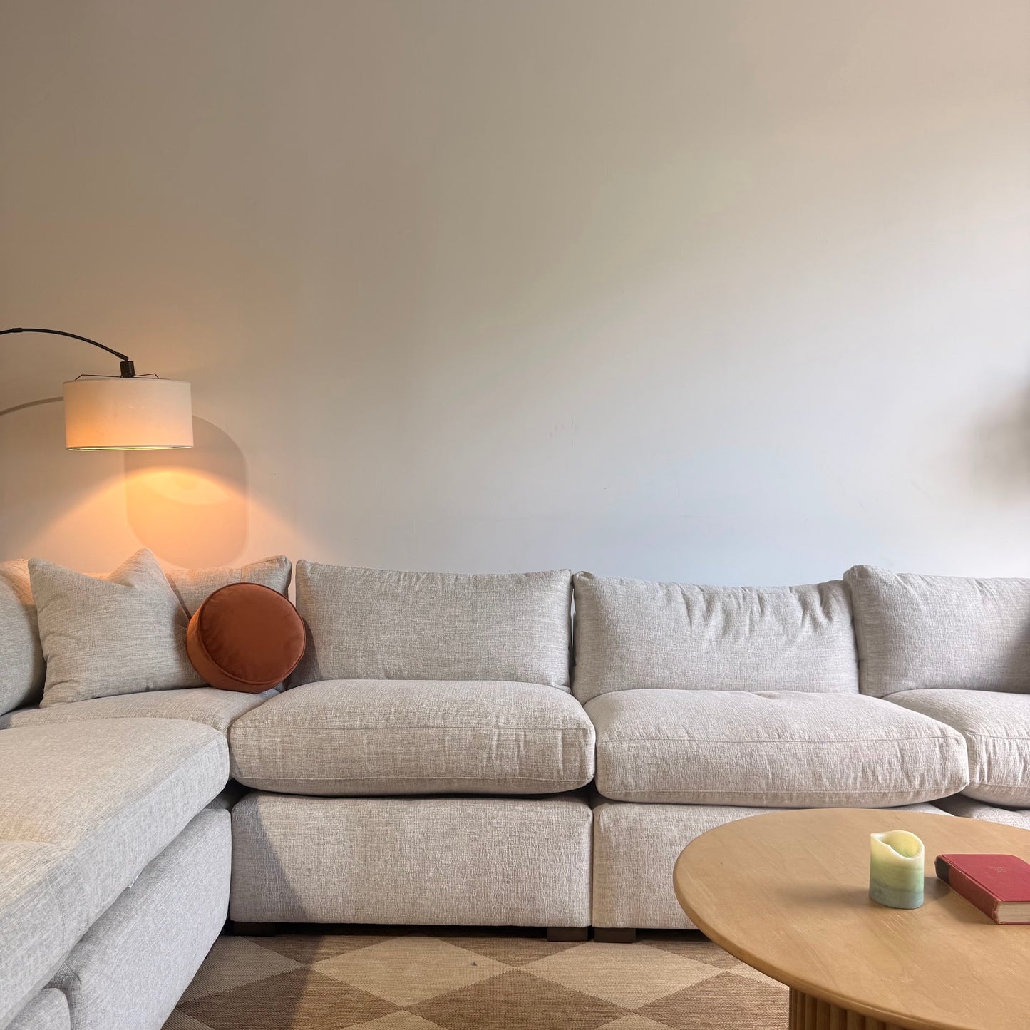 Brook Grand Corner Sectional in Anquilla Ivory Performance Chenille — Kindred Couches