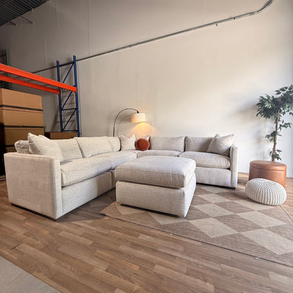 Brook Corner Sectional + Ottoman - Anquilla Chenille