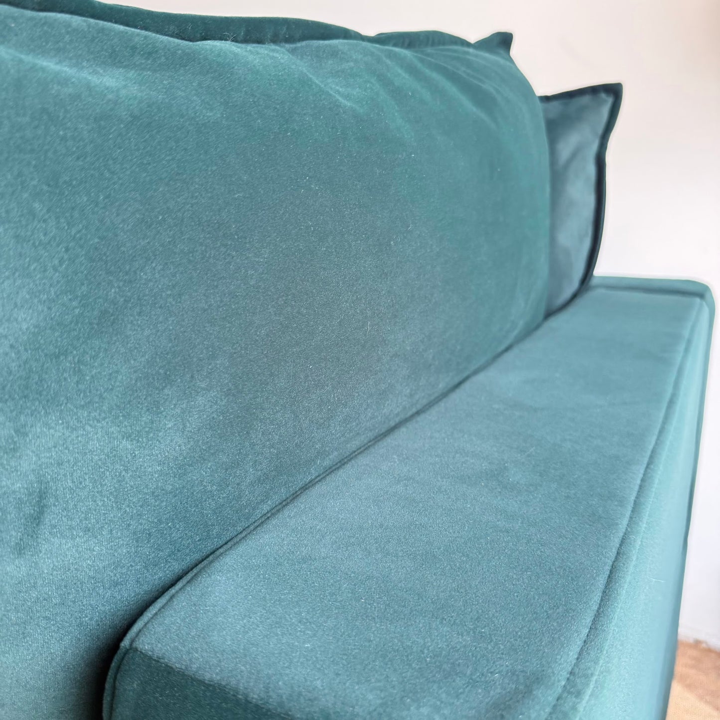 Albany Park Kova Sofa 122 + Ottoman in Dark Teal Velvet