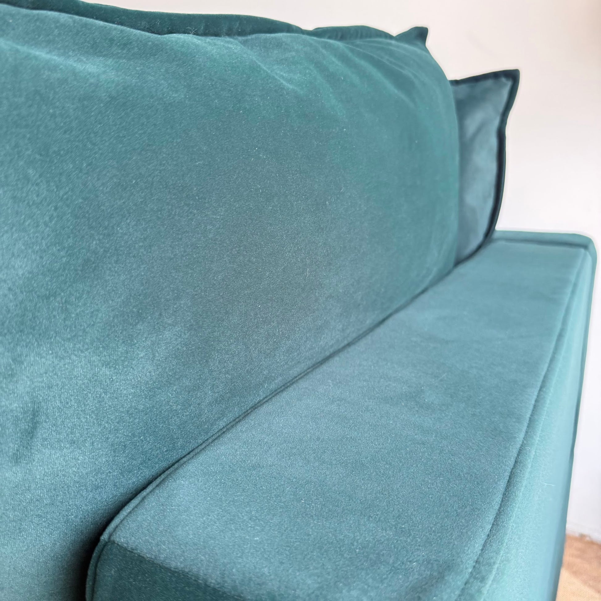 Albany Park Kova Sofa 122 + Ottoman in Dark Teal Velvet
