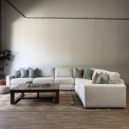 Oak Grand Corner Sectional in Performance Snow Boucle by Kindred Couches