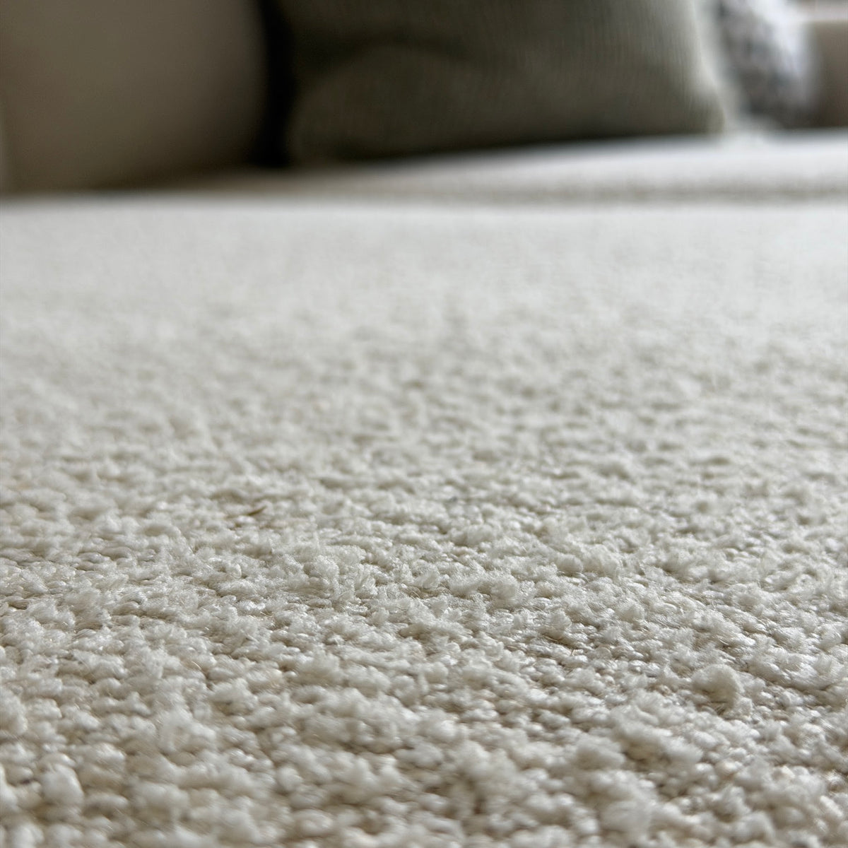 Performance Snow Boucle fabric close-up by Kindred Couches