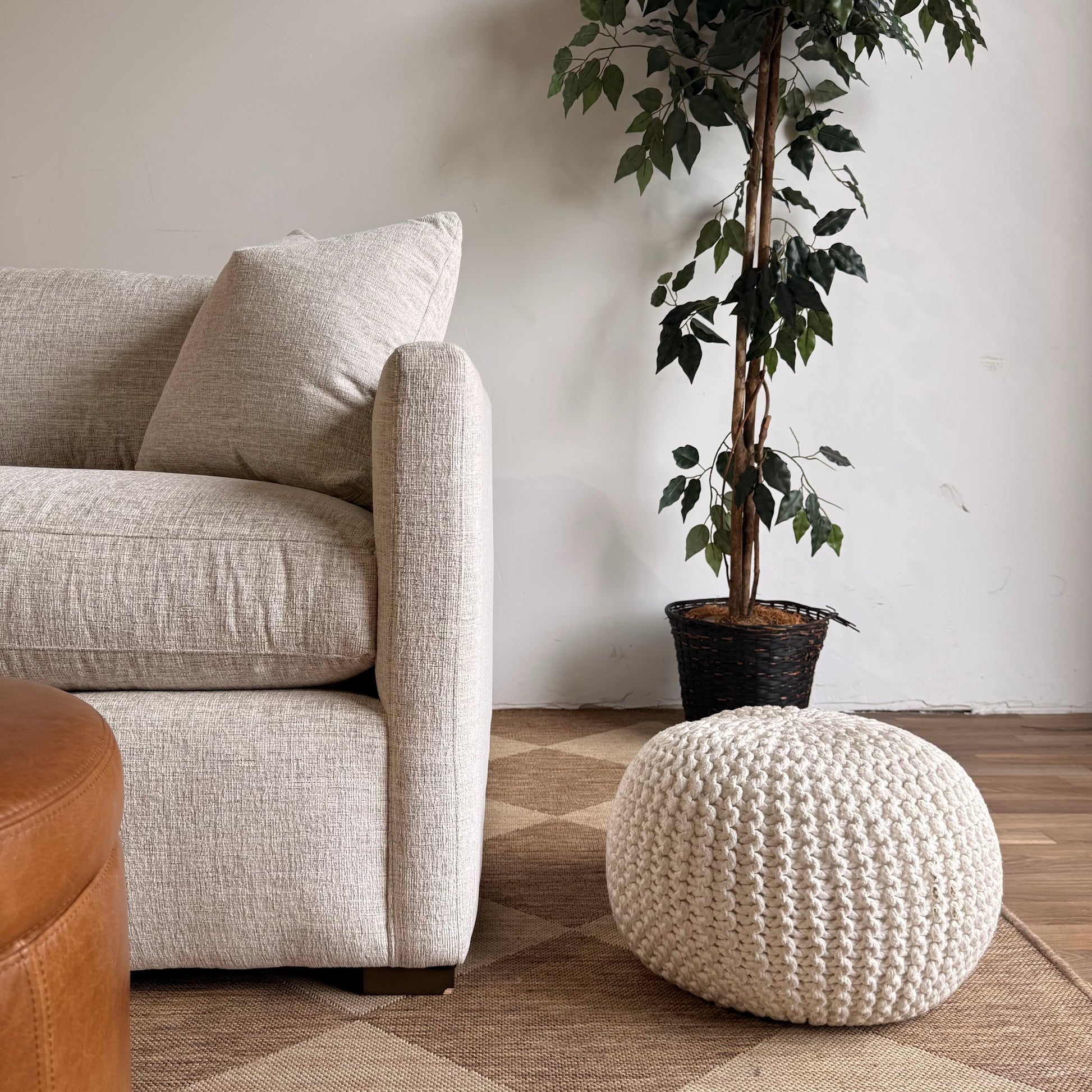 Brook Corner Sectional + Ottoman dimensions