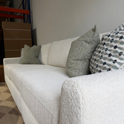Oak Sofa in Performance Snow Boucle by Kindred Couches
