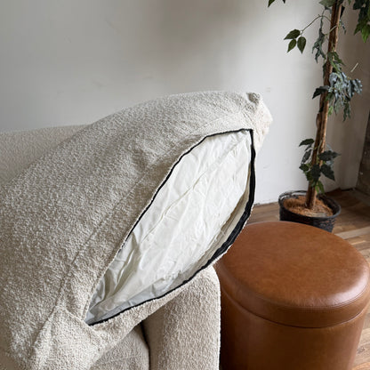 Oak removable cushion cover in Performance Snow Boucle by Kindred Couches